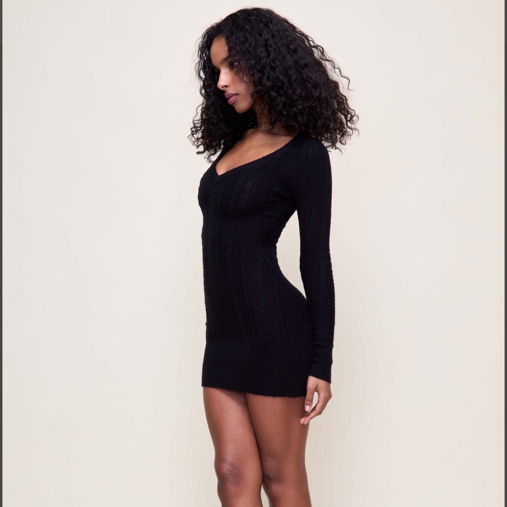 Danielle GUIZIO “poet” mini cable knit dress